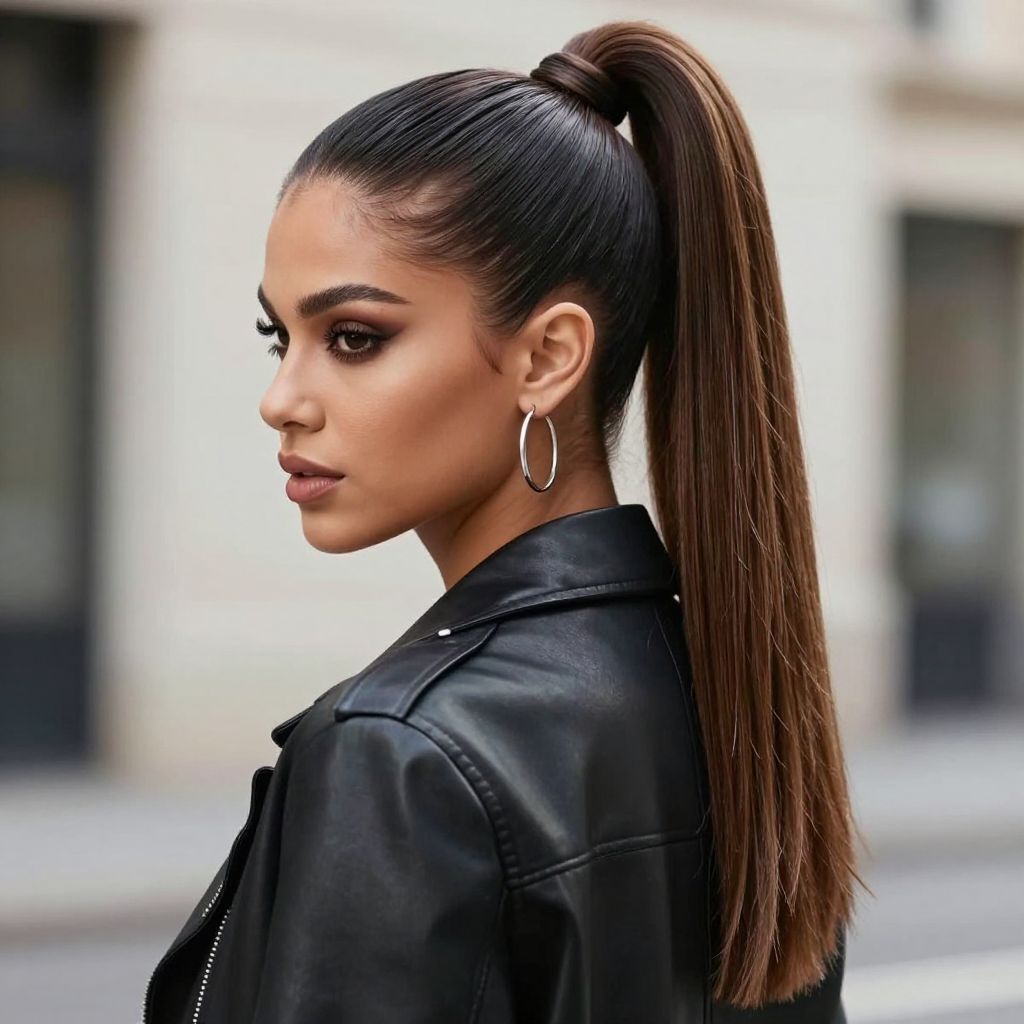 Slicked Back High Ponytail
