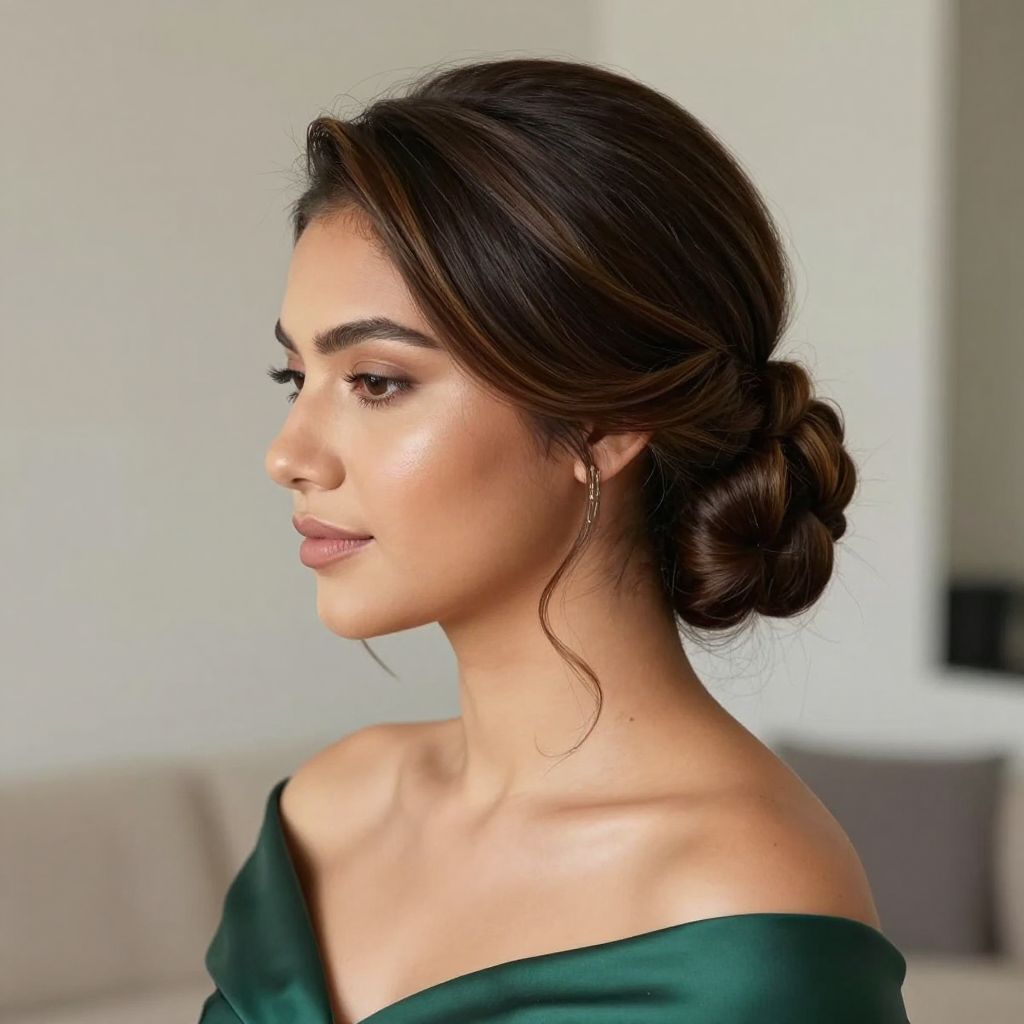 Low Chignon with Twisted Details