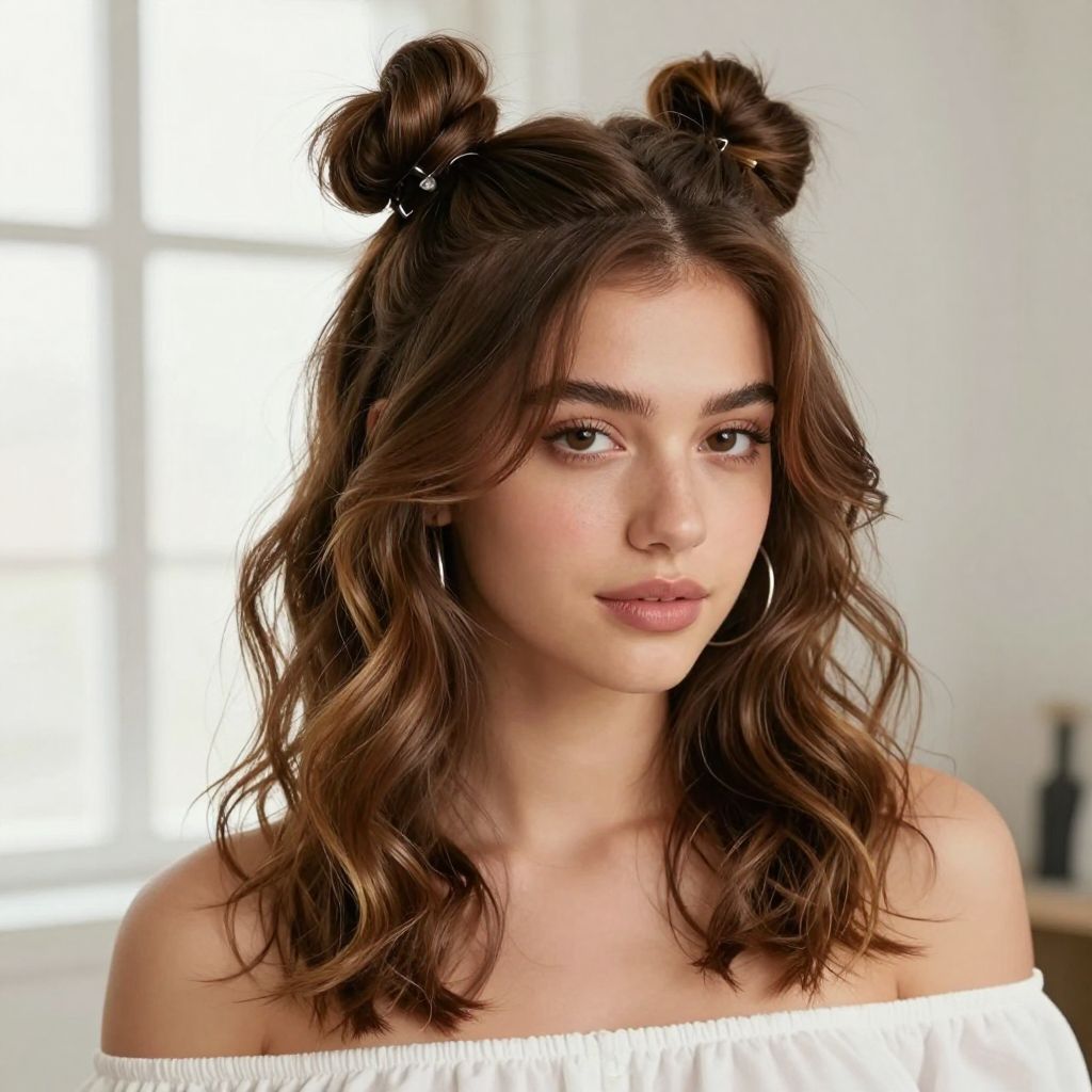 Half-Up Space Buns