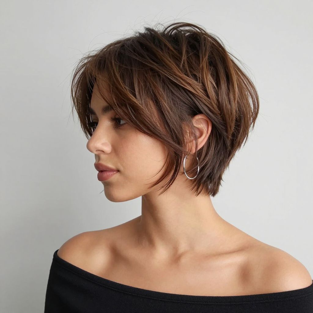Textured Pixie with Side Sweep
