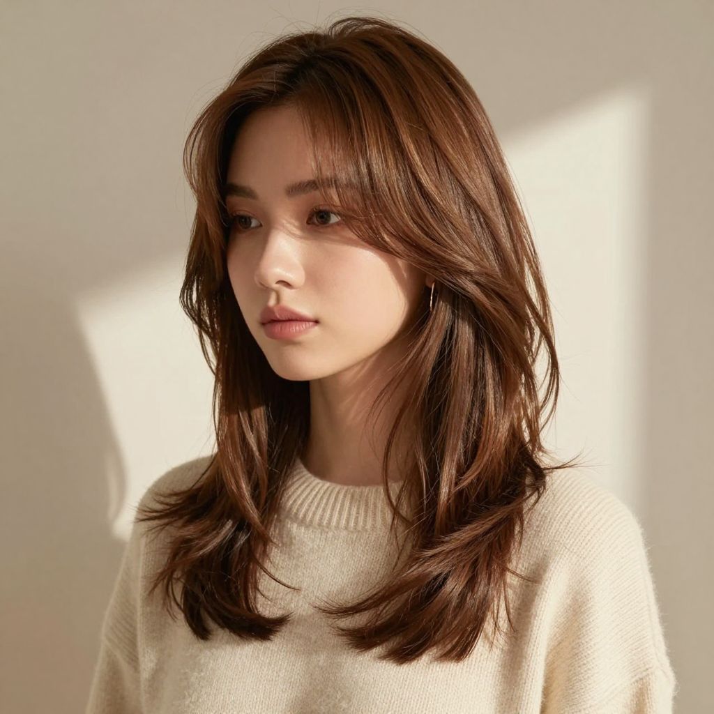 Wispy Layered Cut with Side-Swept Bangs