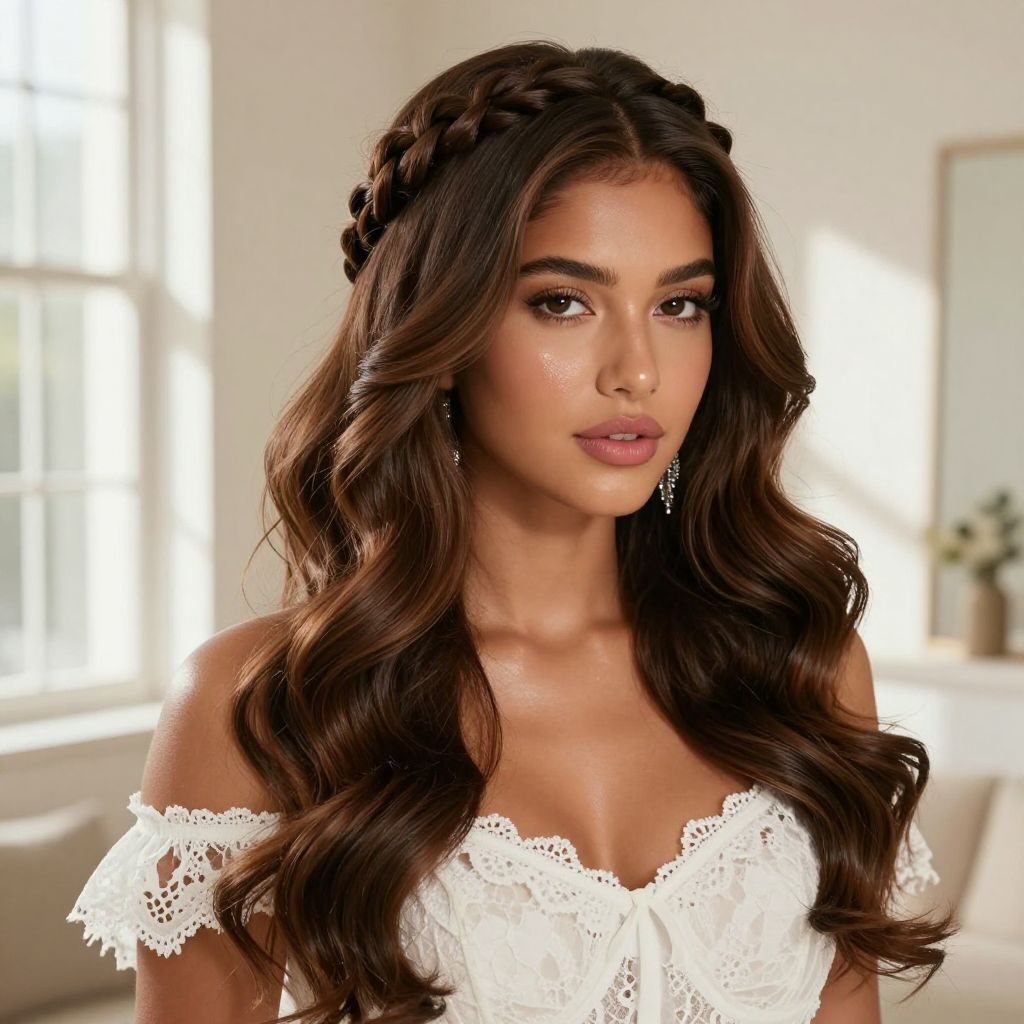 Braided Crown With Loose Length