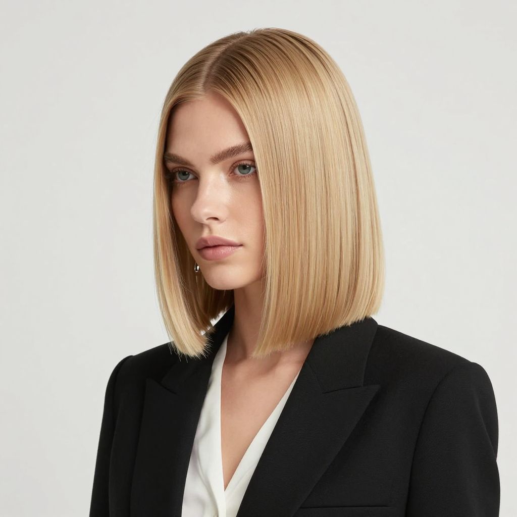 Minimalist Straight Layered Bob