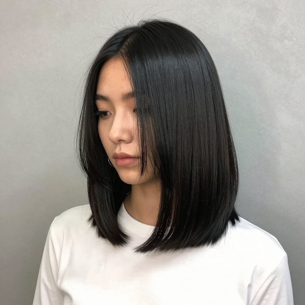 Sleek Blunt Layered Bob