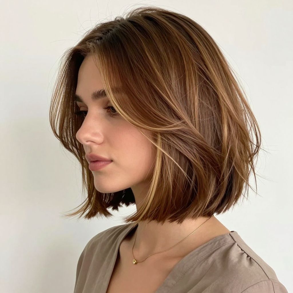 Side Part Feathered Bob
