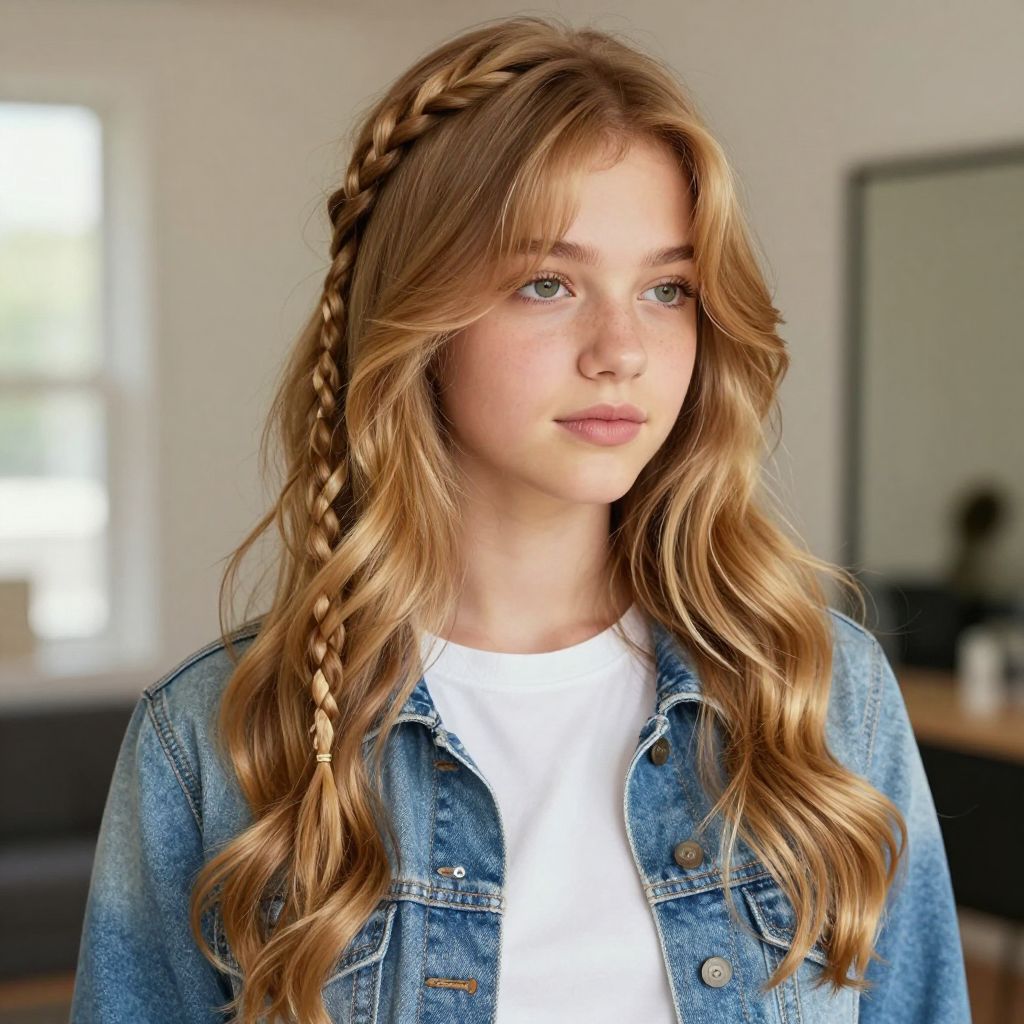 Loose Side Braid with Wispy Bangs