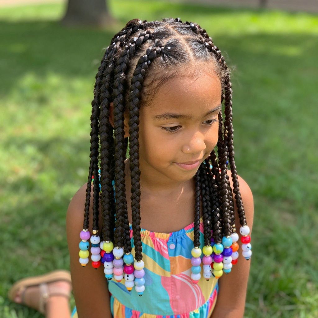 Classic Box Braids with Beads