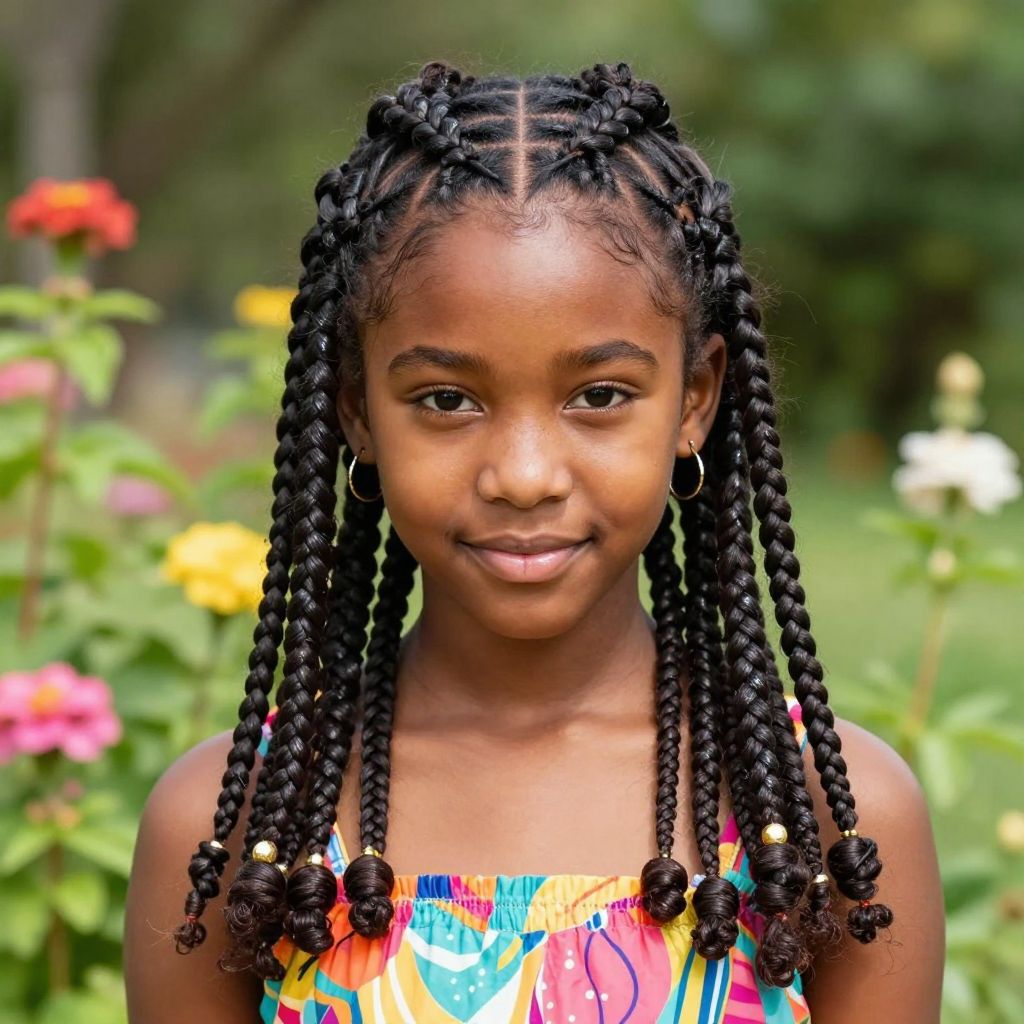 Fulani Braids with Center Part