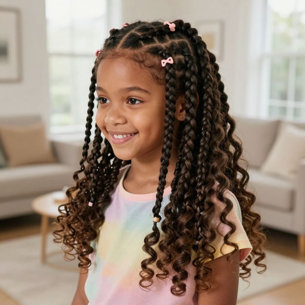 Knotless Braids with Curly Ends