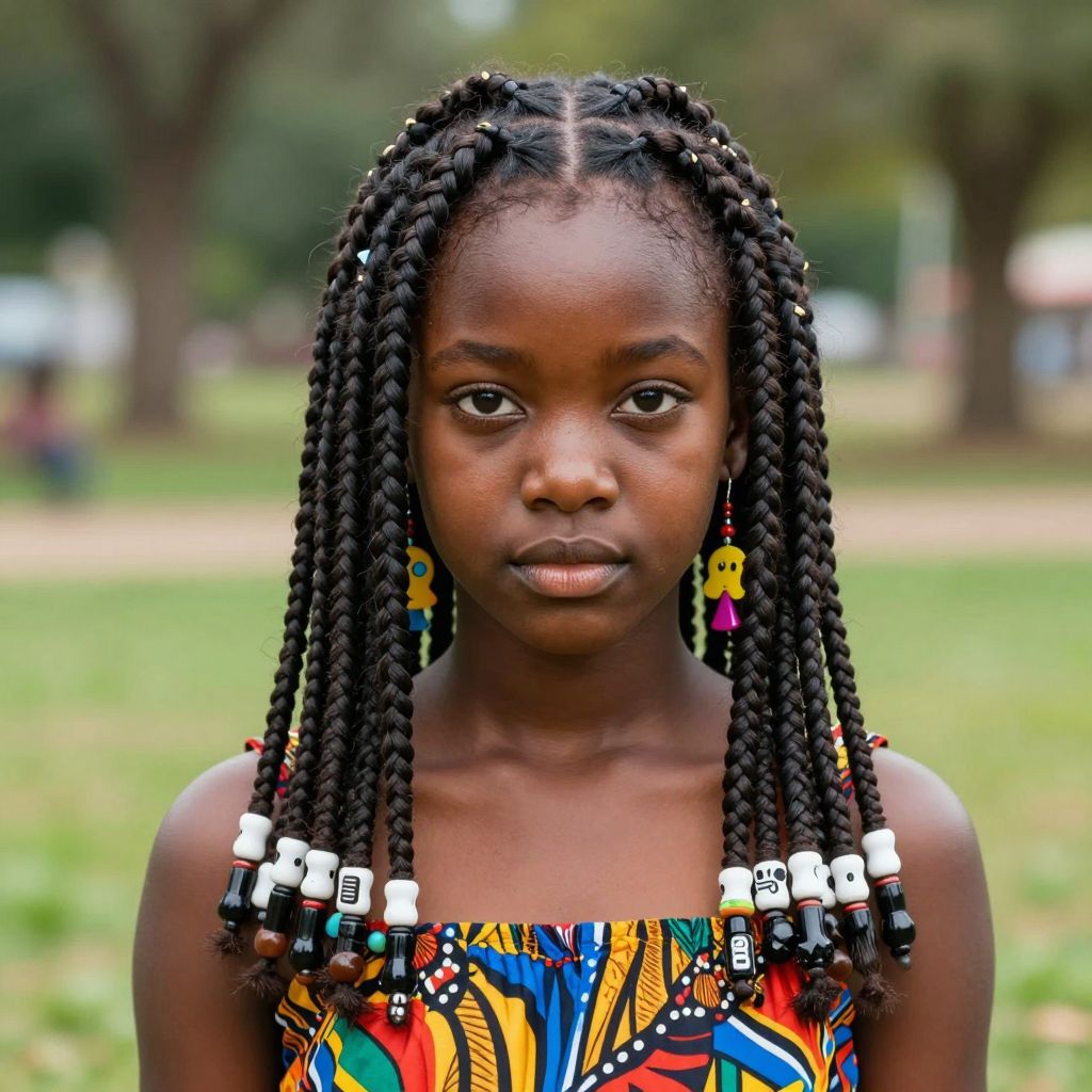 Fulani Braids With Center Shape