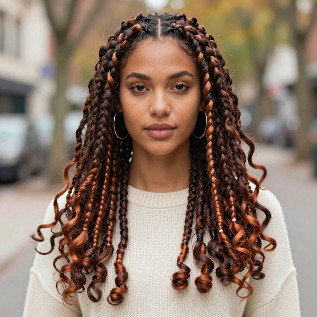 Locs with Interwoven Colors