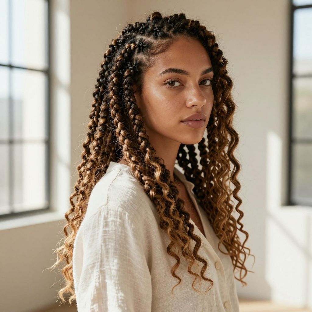 Half Up Half Down Locs with Twists