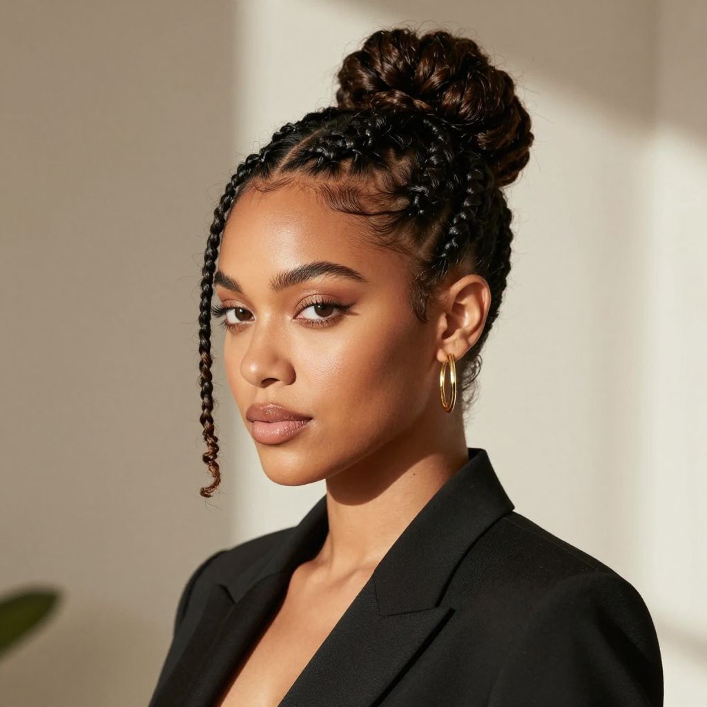 Locs Updo Bun with Baby Locs