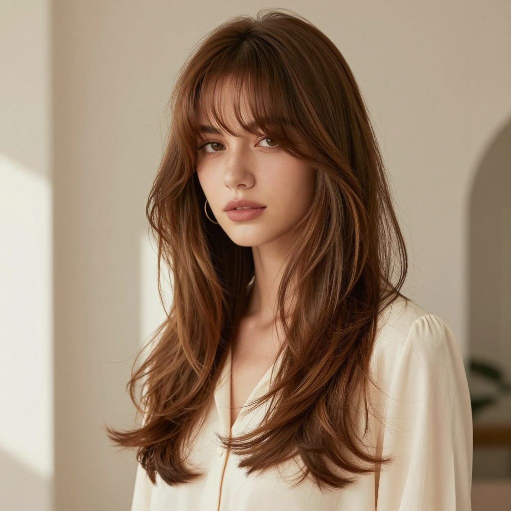 Curtain Bangs with Long Flow