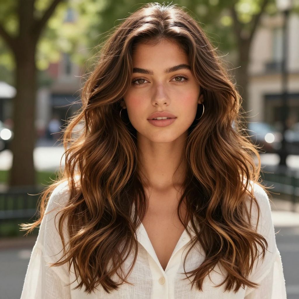 Boho Waves with Middle Part