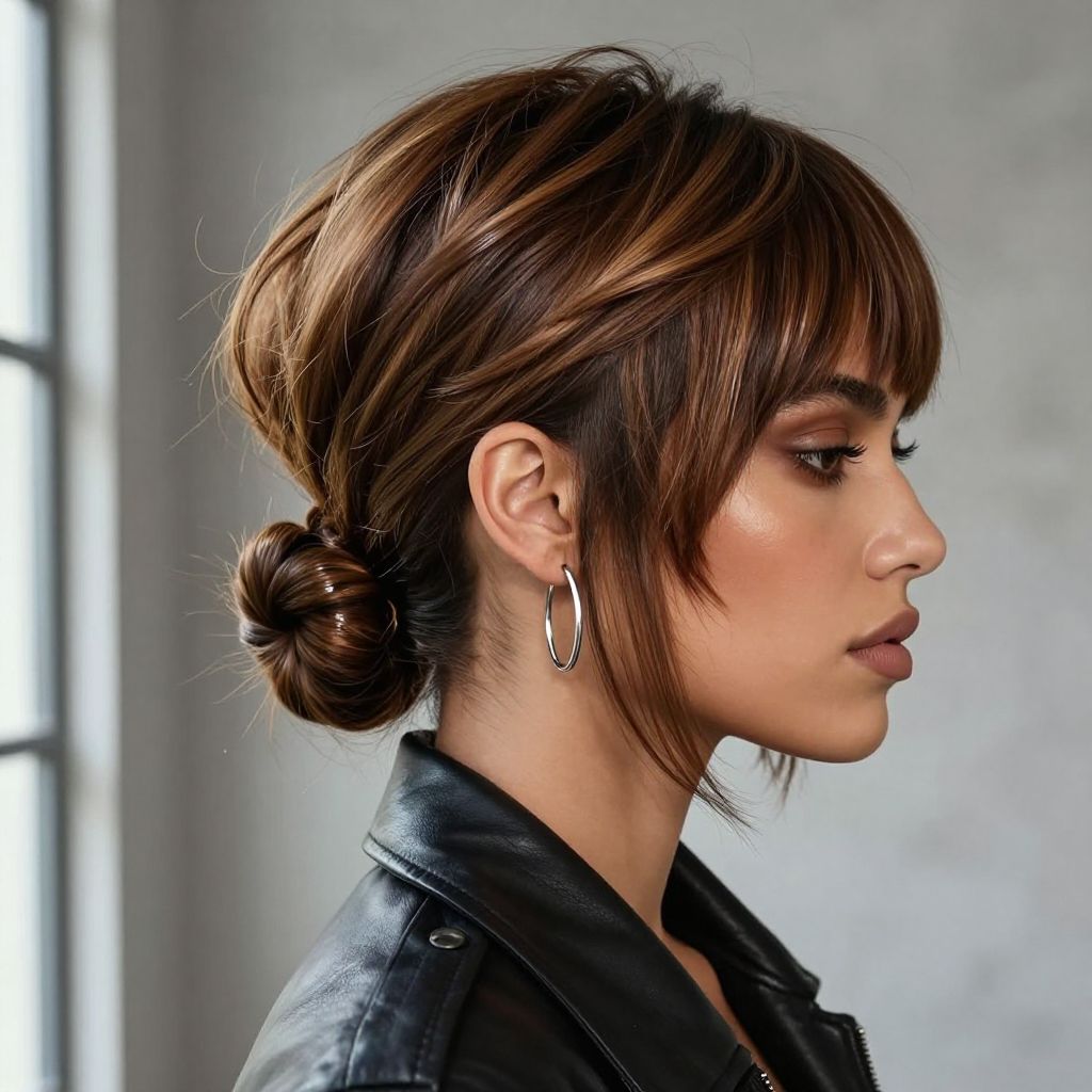 Low Bun Faux Hawk