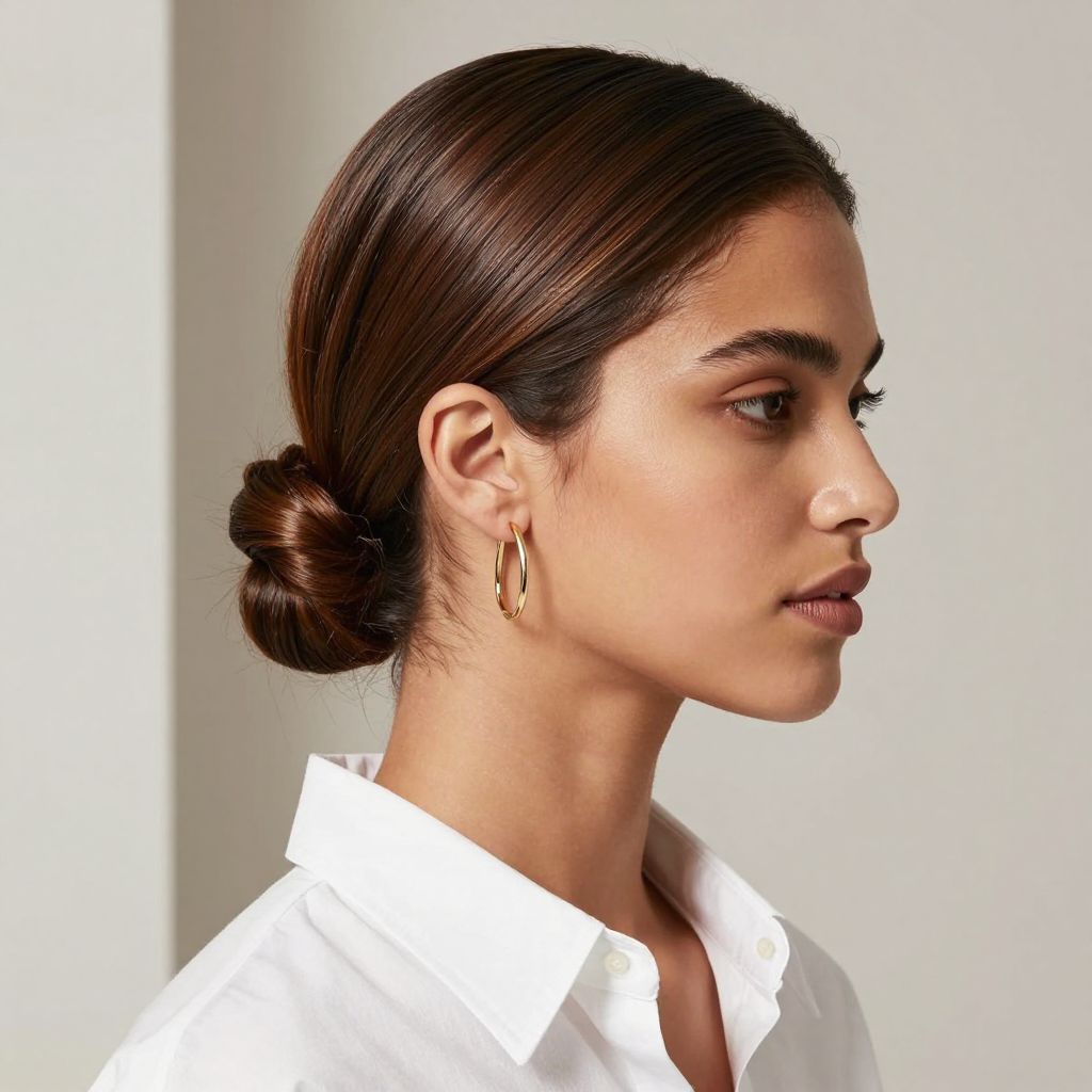 Low Bun with Slicked Back Edges