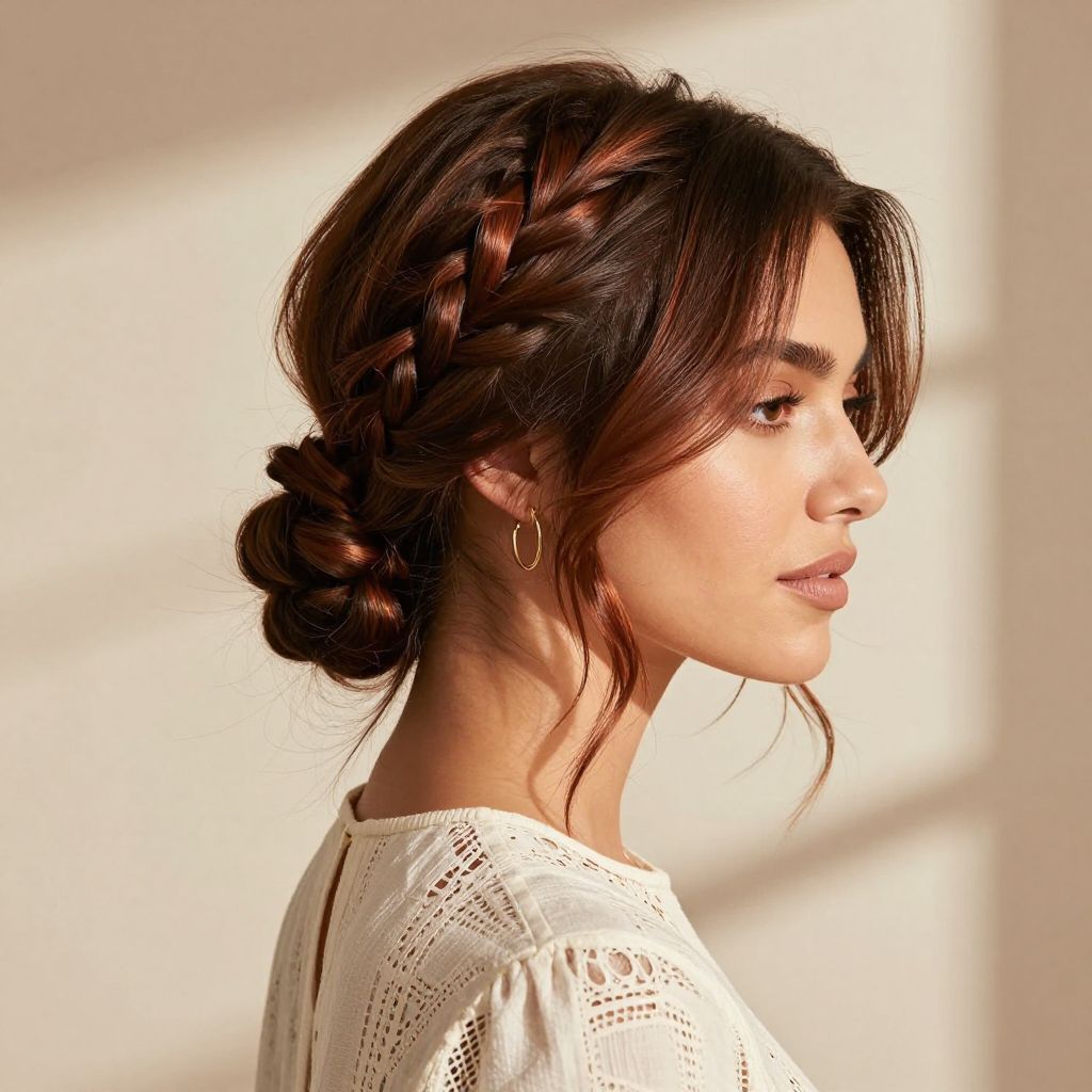 Low Bun with Side Braid
