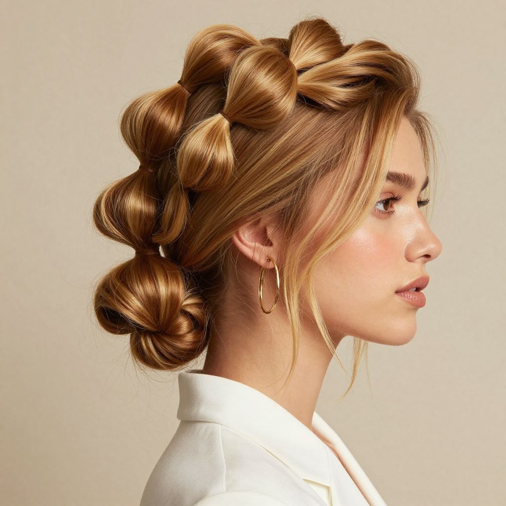 Low Bun with Bubble Sections