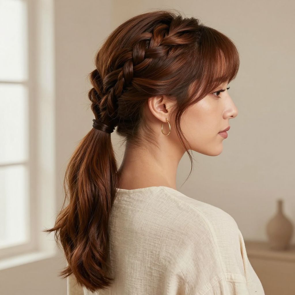 Half-Braided Ponytail