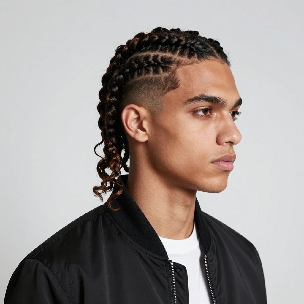Dutch Braids with Fade