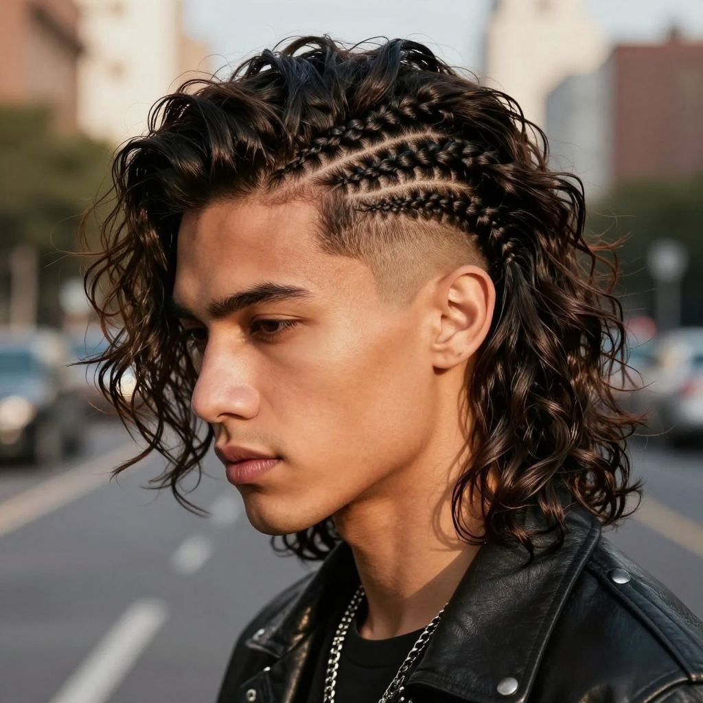 Side Swept Braided Mohawk
