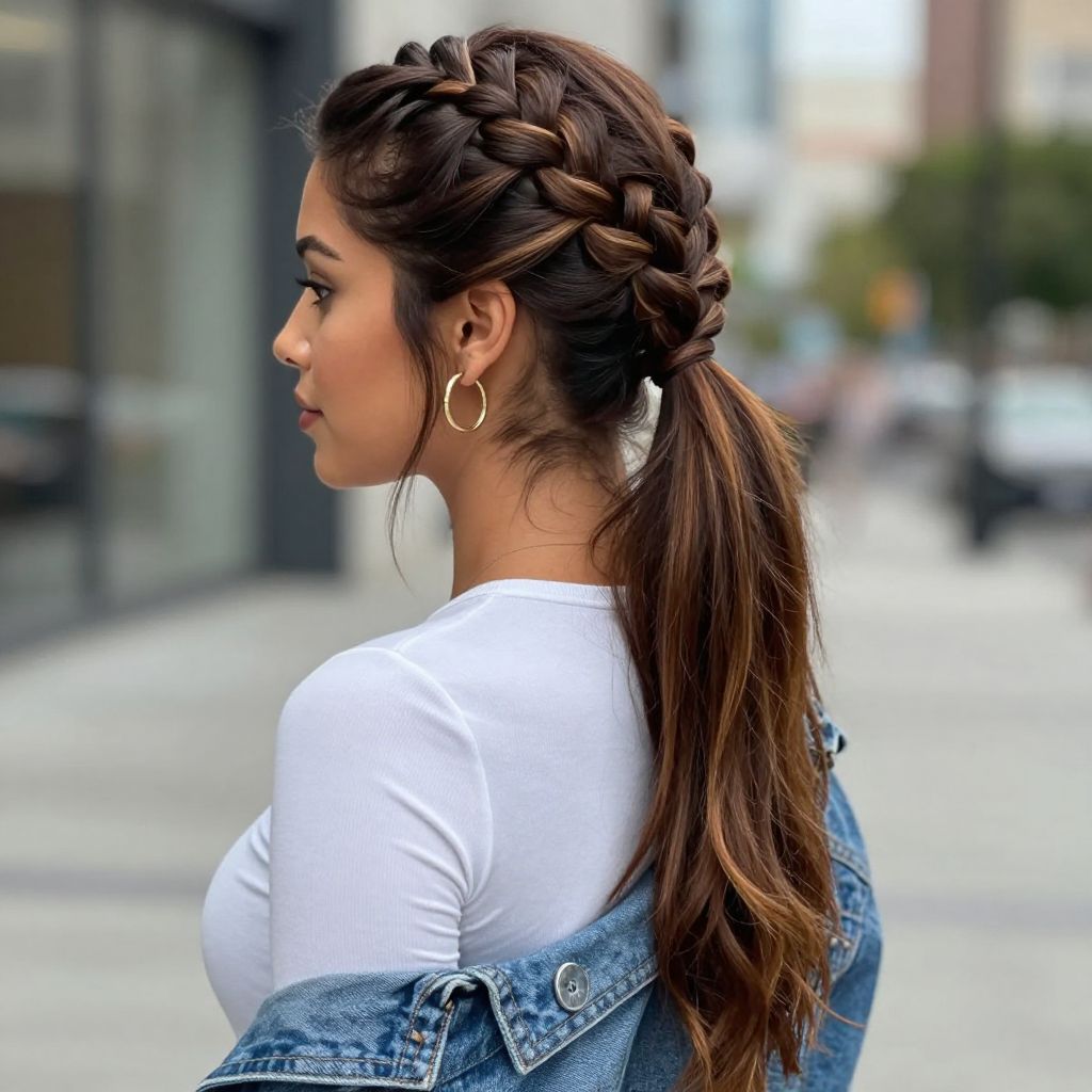 High Braided Ponytail