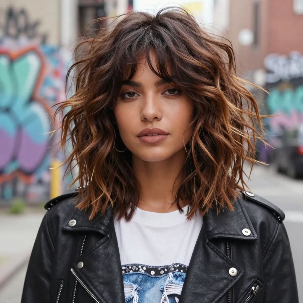Tousled Shoulder-Length Shag