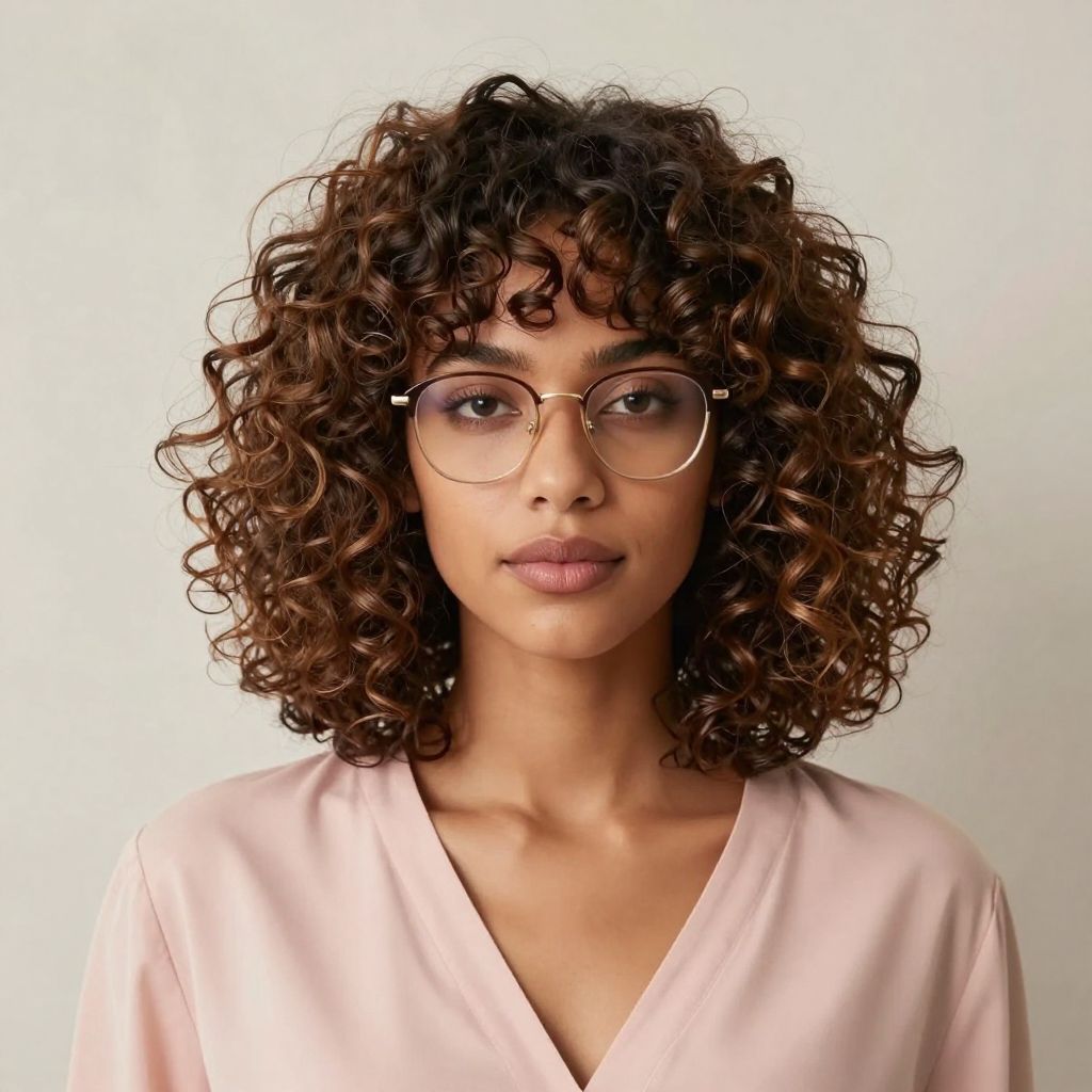 Curly Bob With Soft Bangs