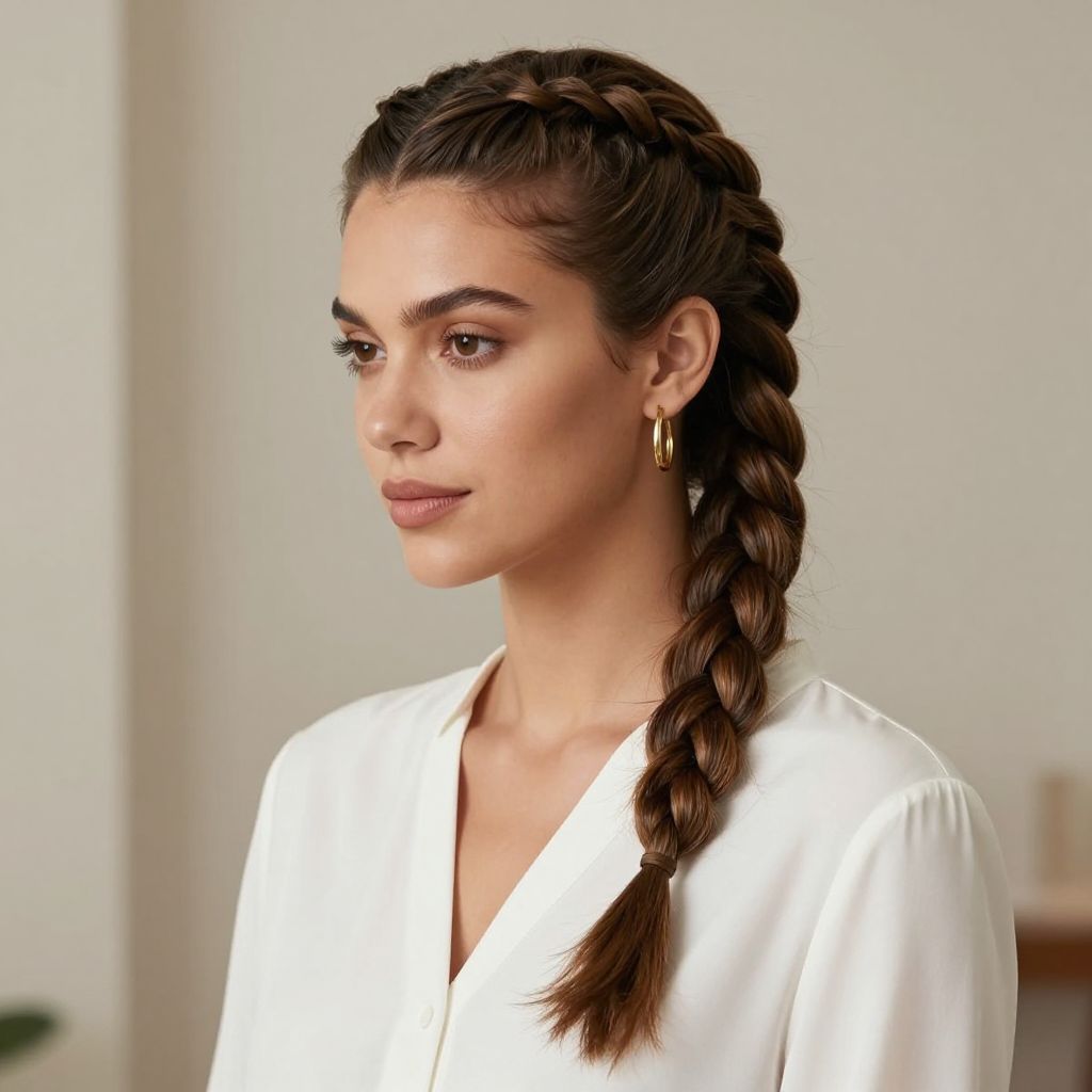 Push Back Braids with Tucked Ends