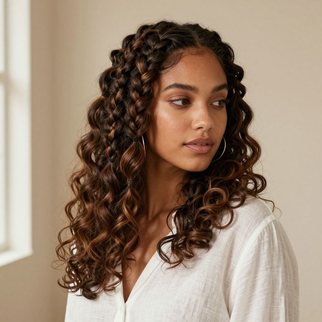 Bubble Braids with Twist Detail