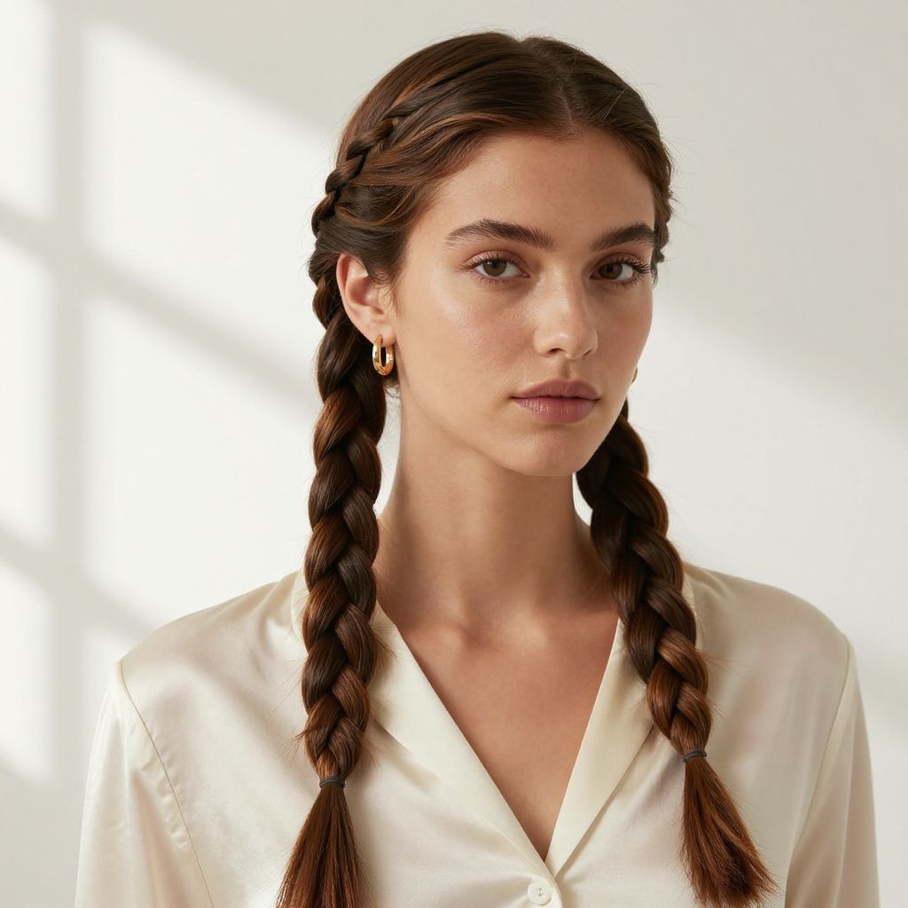 Minimalist Thin Braids with Center Part