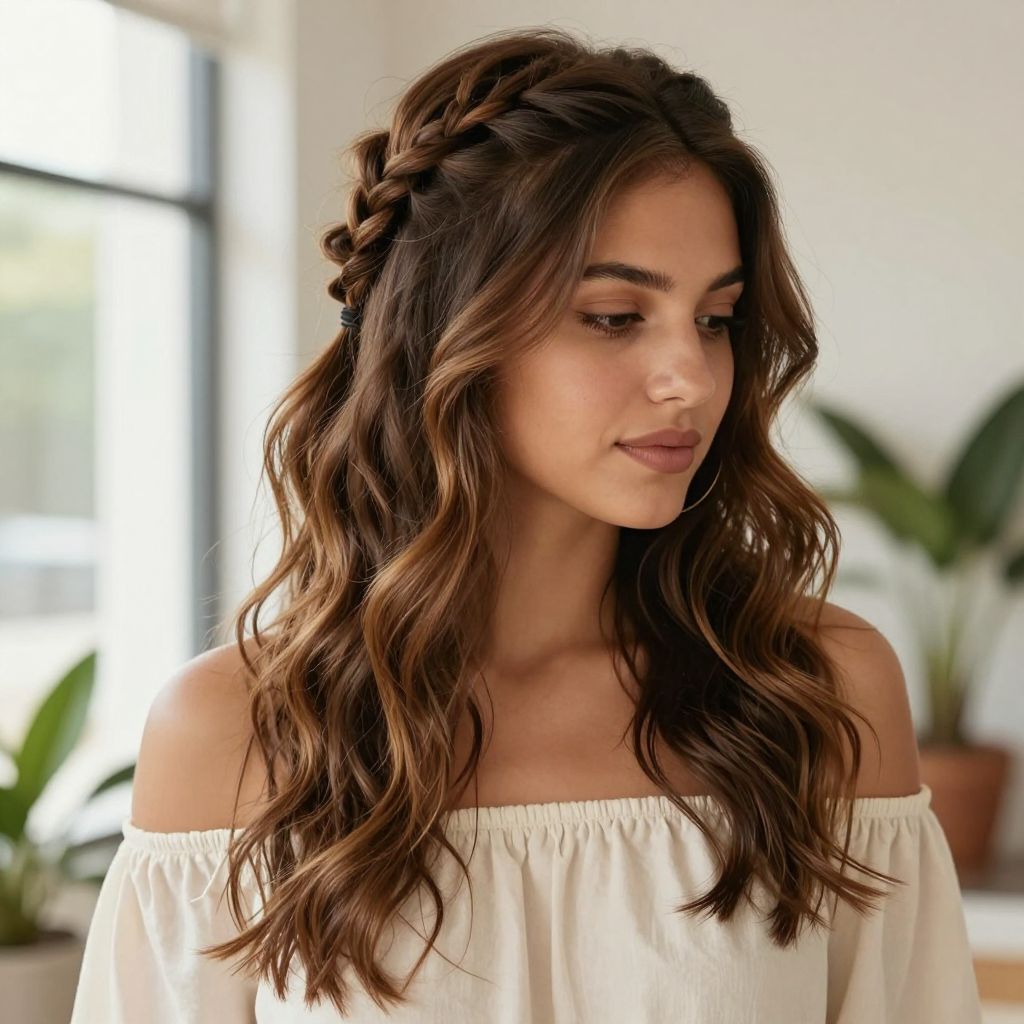 Half Up, Half Down Twist Braids