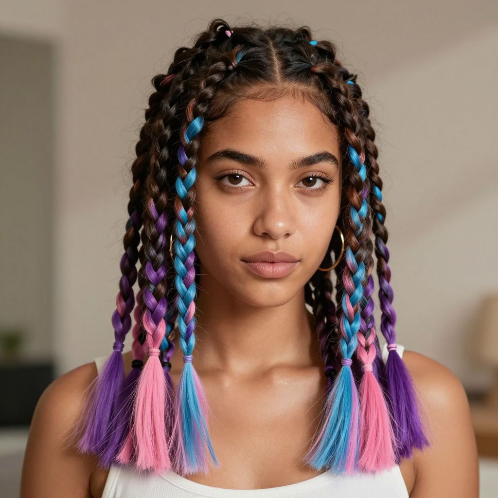 Micro Braids with Colorful Ends