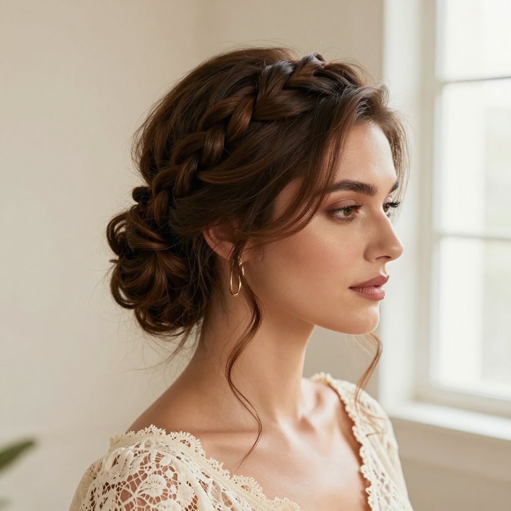 Halo Braided Updo