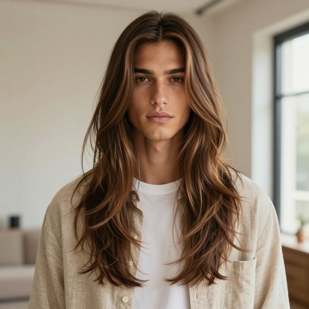 Long Hair with Middle Part