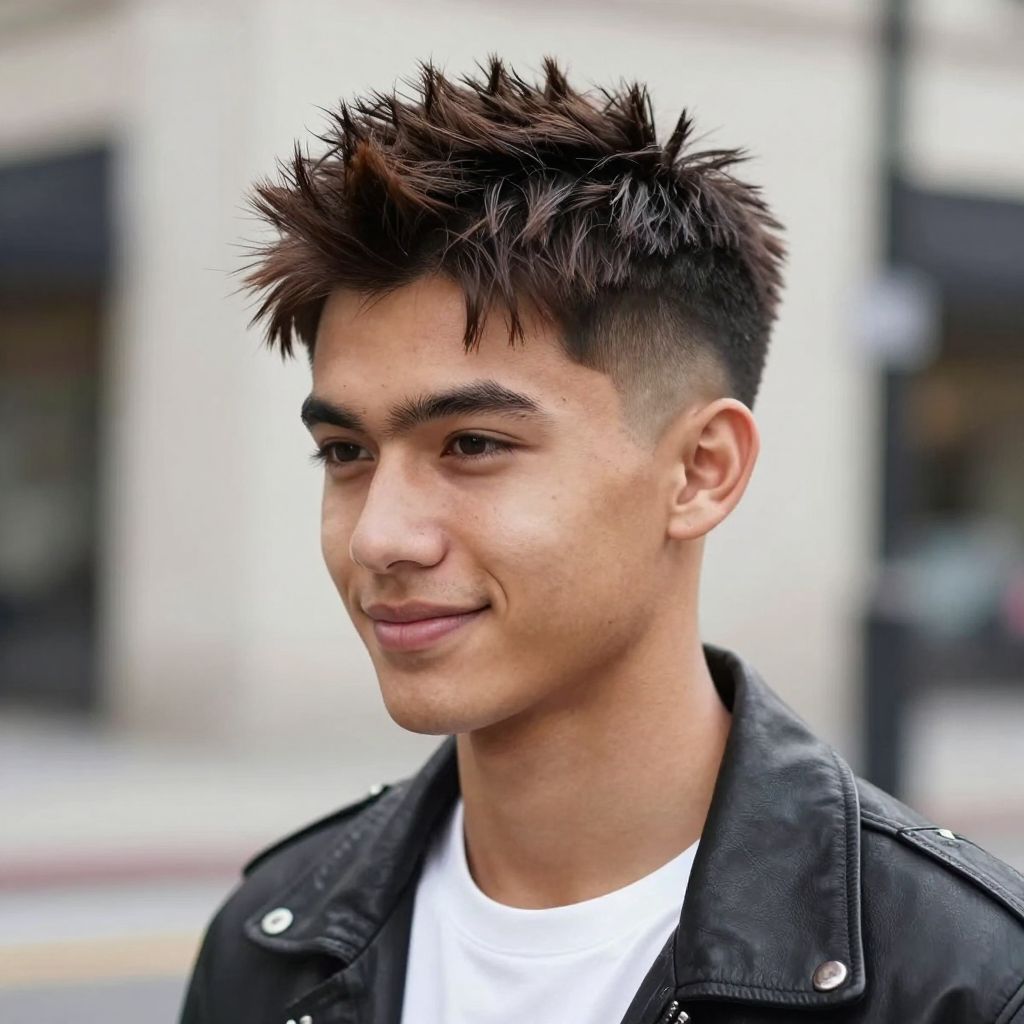 Spiky Short Hair with Low Fade