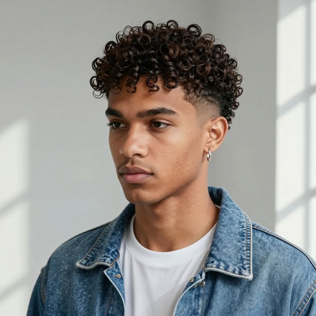 Curly Top with Fade