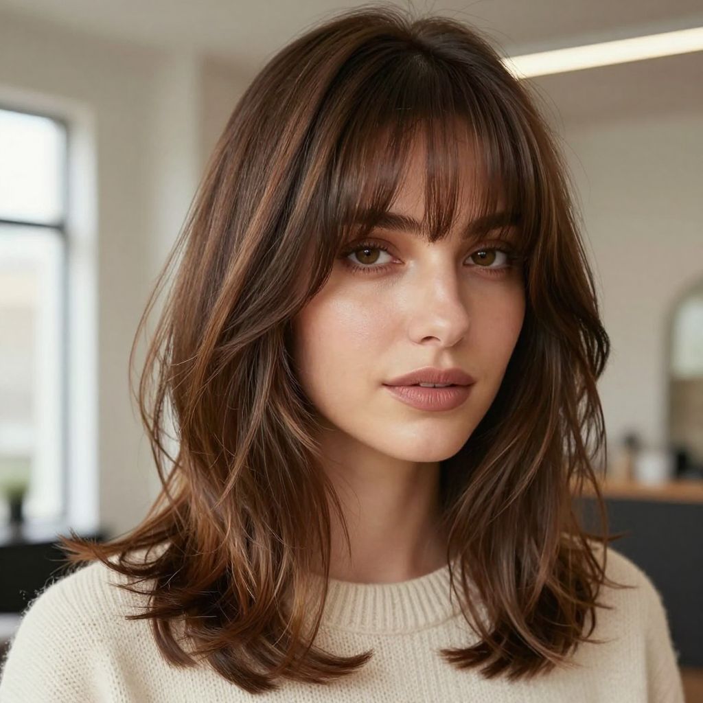 Curtain Bangs with Loose Layers