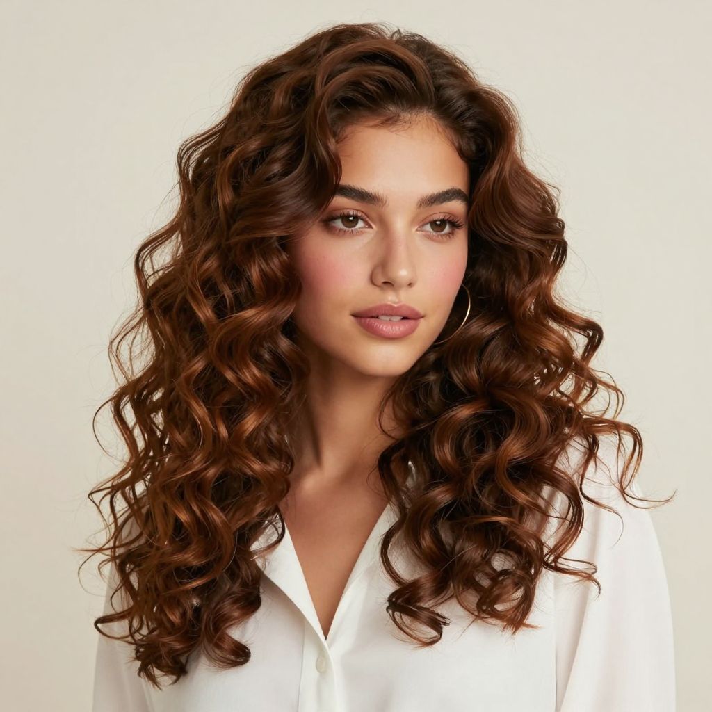 Defined Ringlets with Side Part
