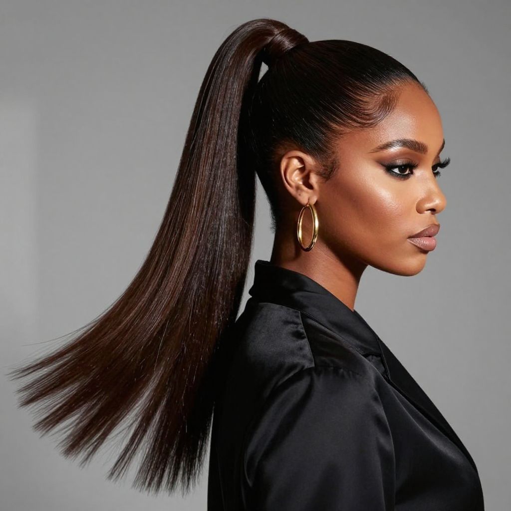 Extra Long Ponytail With Blunt Ends