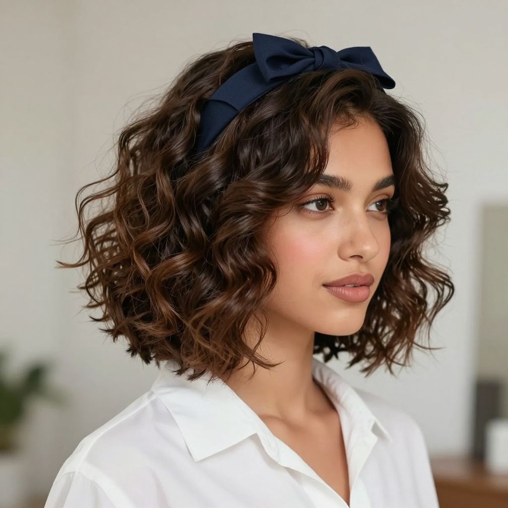 Side-Swept Curly Bob