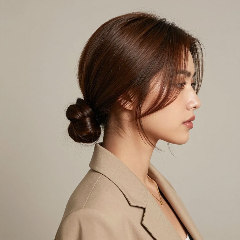 Low Knot With Face Framing Pieces
