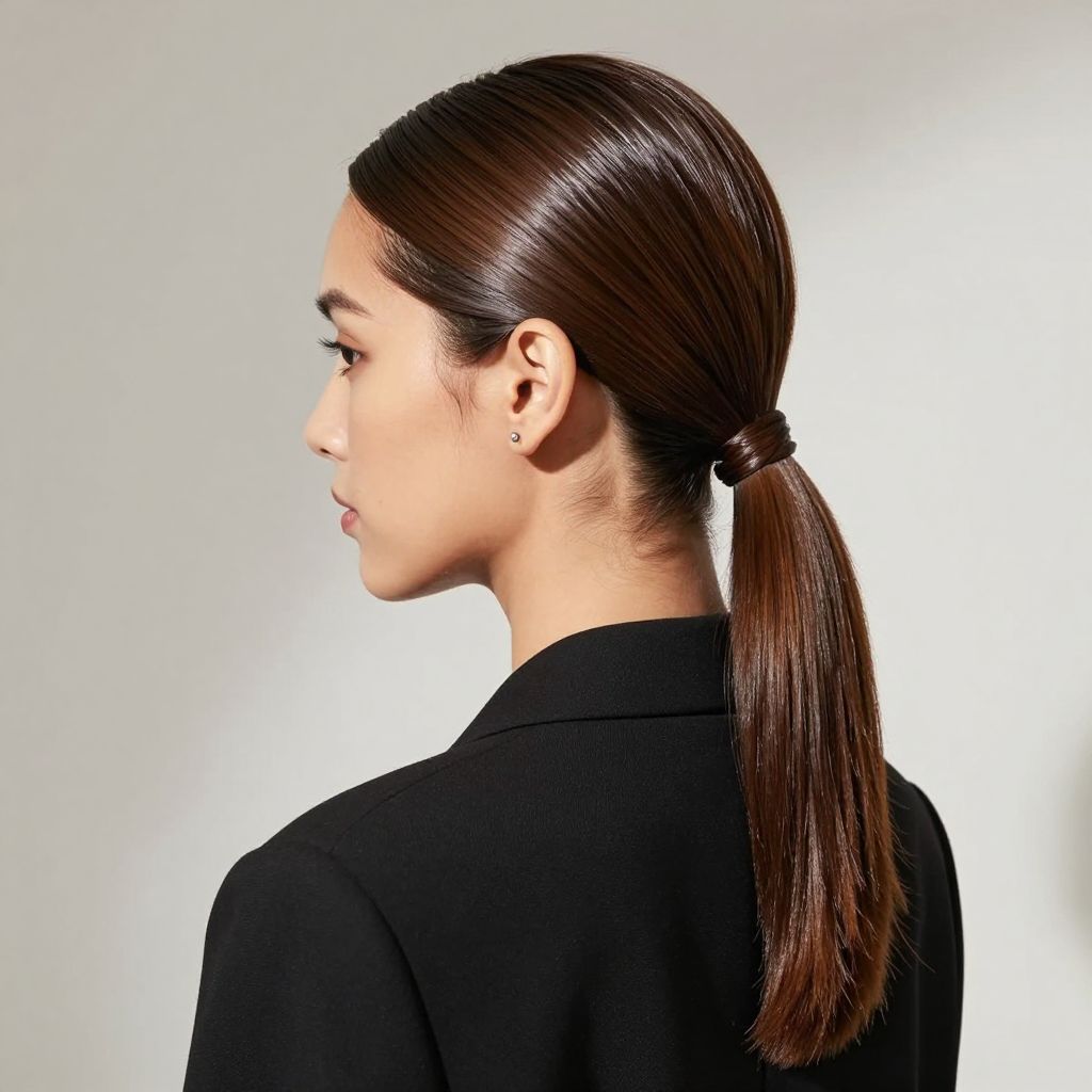 Modern Slick Back Ponytail