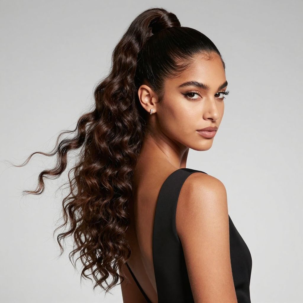 Textured High Ponytail prom hairstyle