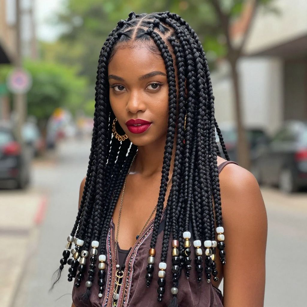 Fulani Braids With Beads
