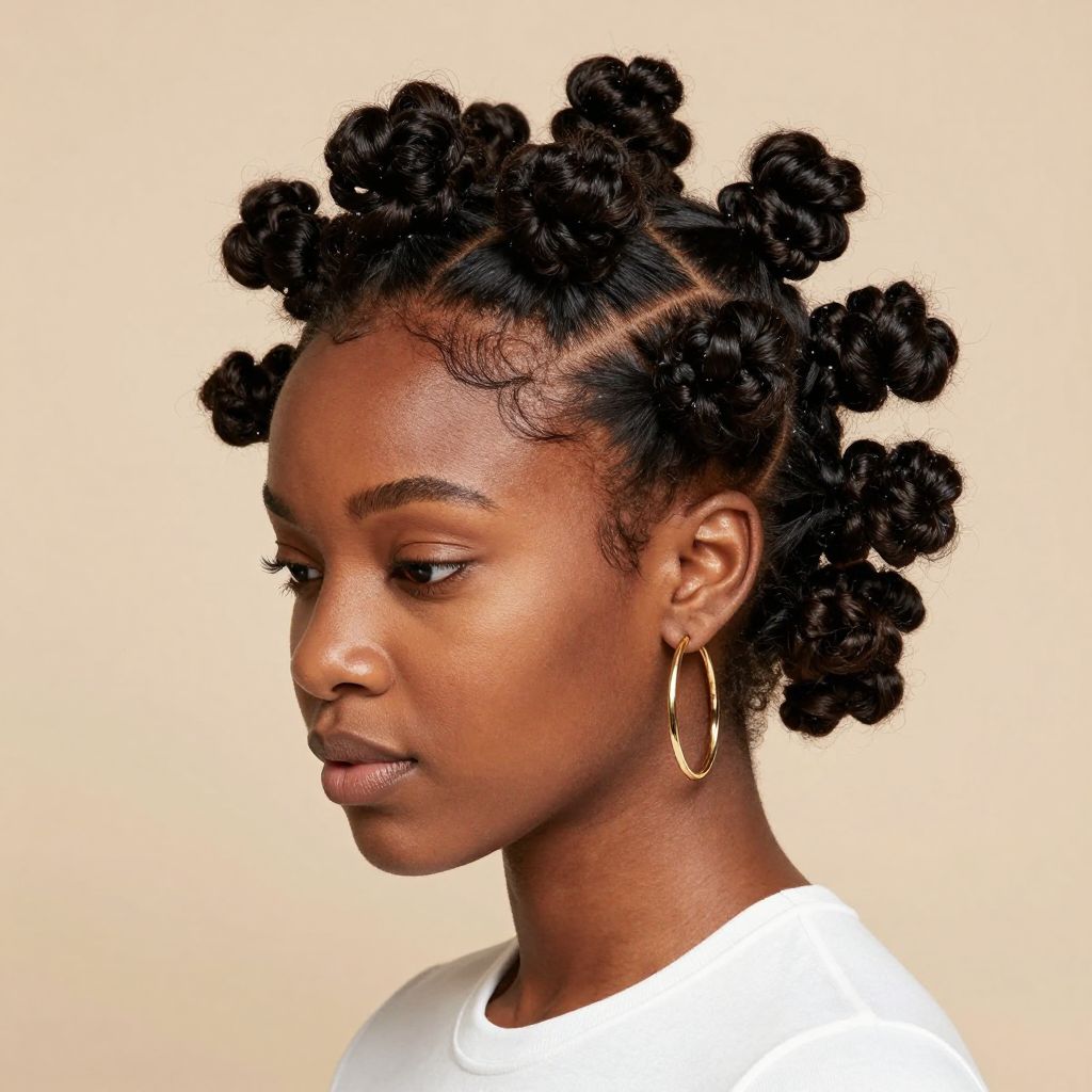 Bantu Knots with Twisted Edges