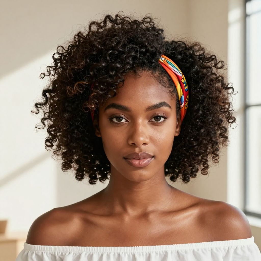 Afro Puff with Scarf