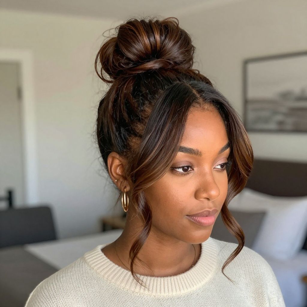 Top Knot With Face Framing Pieces