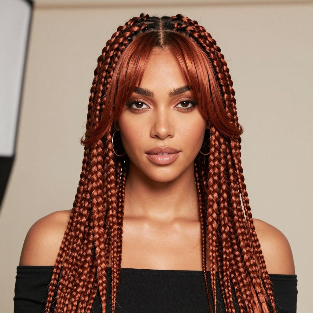 Faux Locs with Side Swept Bangs